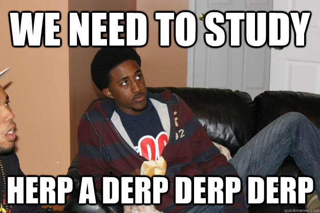 we need to study Herp a derp derp derp  