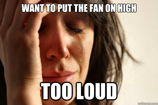 Want to put the fan on high Too loud  First World Problems