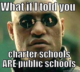 WHAT IF I TOLD YOU   CHARTER SCHOOLS ARE PUBLIC SCHOOLS Matrix Morpheus