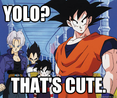 YOLO? That's cute.  GOKU YOLO