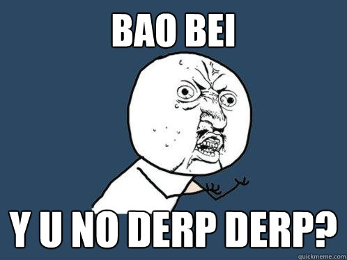 bao bei y u no derp derp?  Y U No