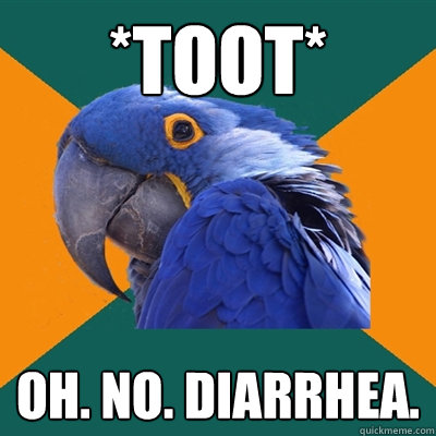 *TOOT* Oh. no. diarrhea.   Paranoid Parrot