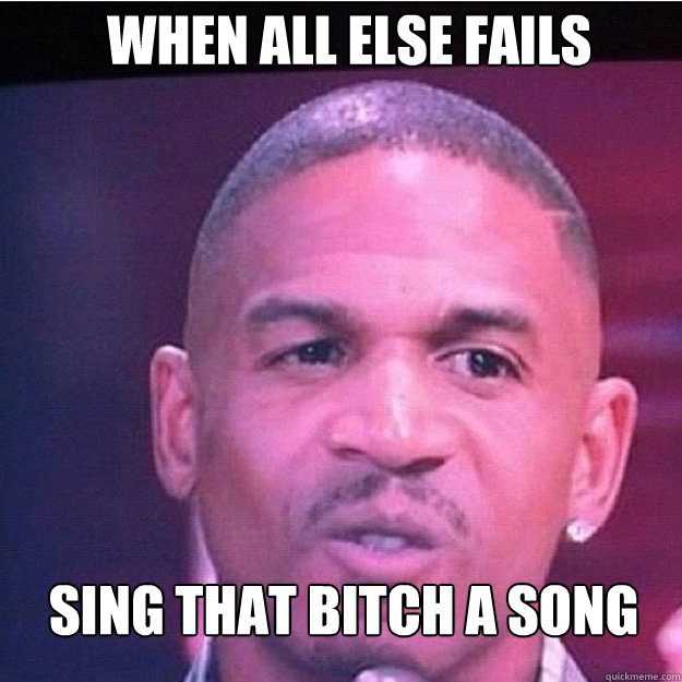 When All else fails sing that bitch a song - When All else fails sing that bitch a song  stevie j