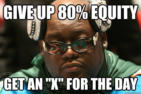 Give up 80% equity get an 
