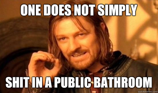 One Does Not Simply Shit in a public bathroom  Boromir
