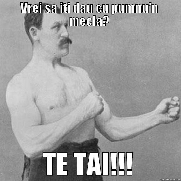 VREI SA ITI DAU CU PUMNU'N MECLA? TE TAI!!! overly manly man
