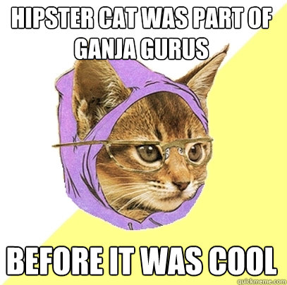 hipster cat was part of ganja gurus  before It was cool  Hipster Kitty