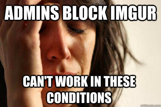 ADMINS BLOCK IMGUR CAN'T WORK IN THESE CONDITIONS - ADMINS BLOCK IMGUR CAN'T WORK IN THESE CONDITIONS  FirstWorldProblems