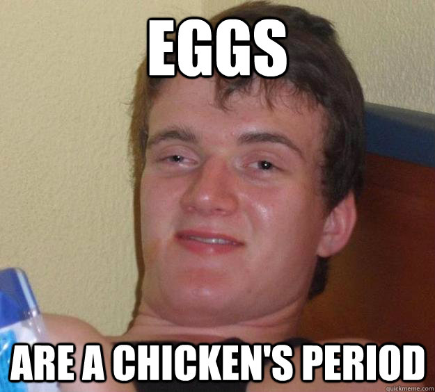 eggs are a chicken's period - eggs are a chicken's period  10 Guy