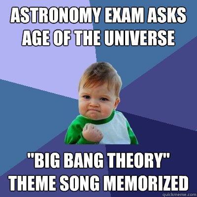 astronomy exam asks age of the universe 