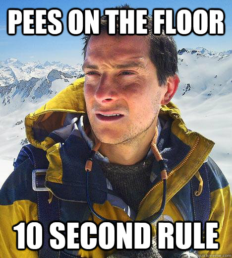 Pees on the floor 10 second rule - Pees on the floor 10 second rule  Bear Grylls