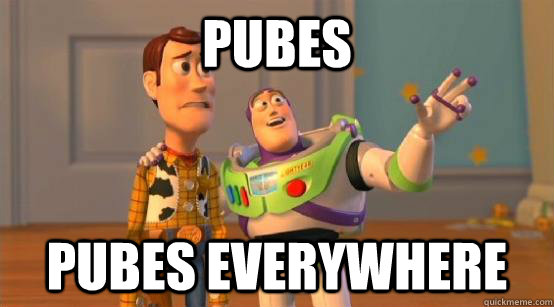 pubes pubes everywhere  Buzz Glitter