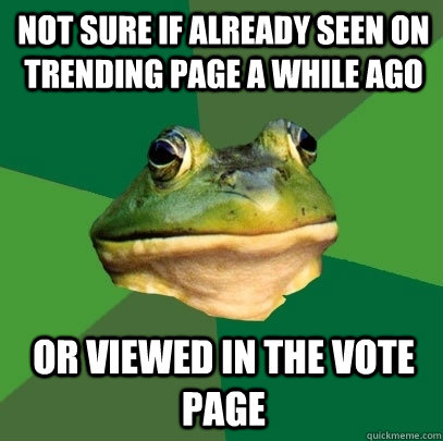 Not sure if already seen on Trending Page a while ago or viewed in the Vote Page  Foul Bachelor Frog