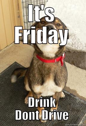 IT'S FRIDAY DRINK DONT DRIVE Good Dog Greg