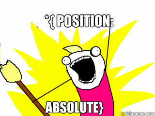 *{ position:  absolute}  All The Things