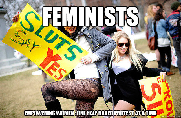 Feminists  Empowering women : One Half Naked Protest At A Time  