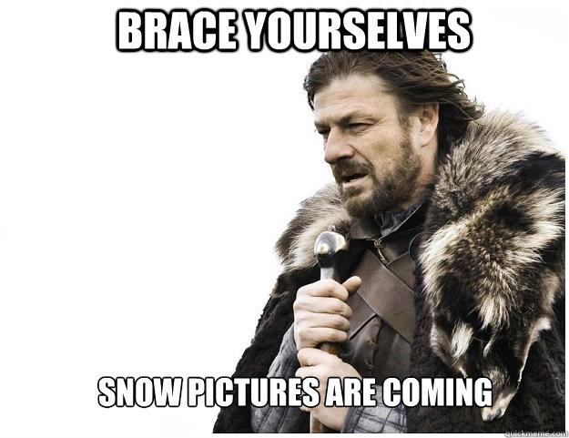 Brace yourselves snow pictures are coming  Imminent Ned