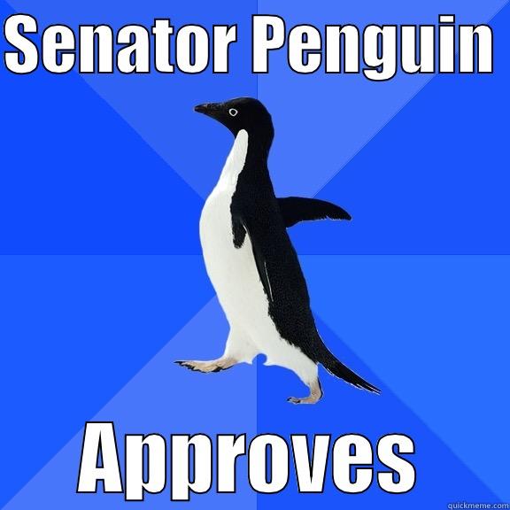 SENATOR PENGUIN  APPROVES Socially Awkward Penguin