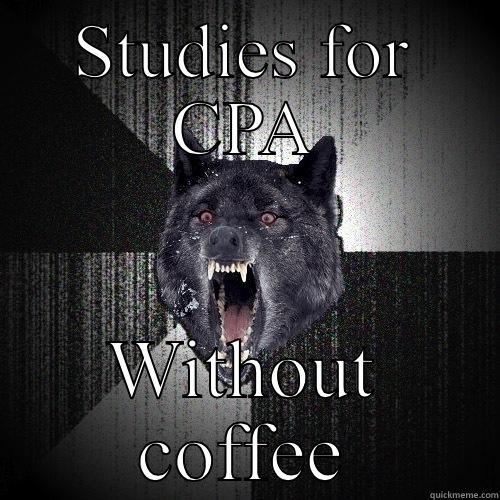 STUDIES FOR CPA WITHOUT COFFEE Insanity Wolf