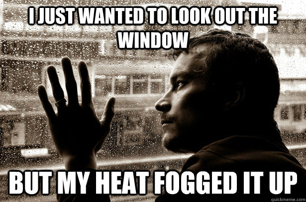 I just wanted to look out the window but my heat fogged it up  Over-Educated Problems
