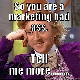 SO YOU ARE A MARKETING BAD ASS. TELL ME MORE......... Condescending Wonka