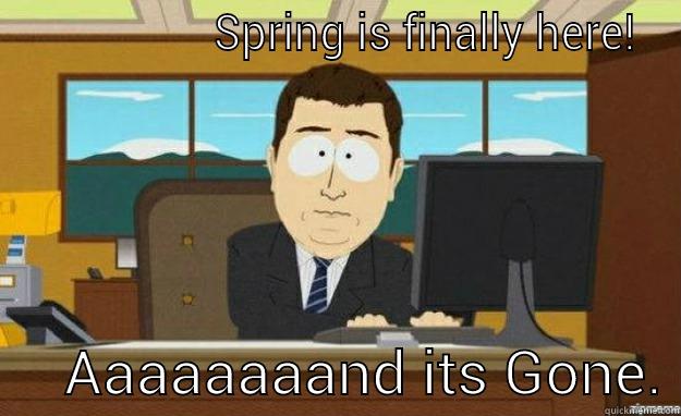                 SPRING IS FINALLY HERE!      AAAAAAAAND ITS GONE. aaaand its gone