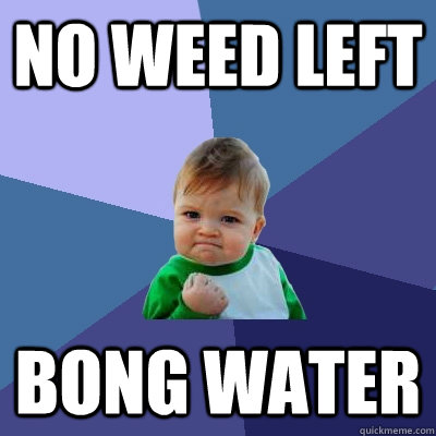 no weed left bong water   Success Kid