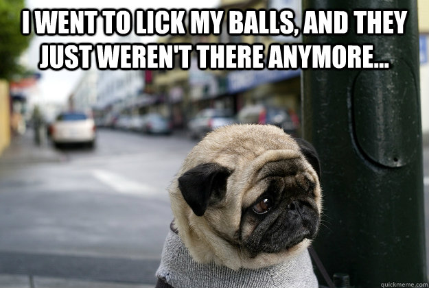 I went to lick my balls, and they just weren't there anymore... - I went to lick my balls, and they just weren't there anymore...  Misc