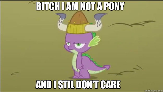 Bitch I am not a pony And I stil don't care  My little pony