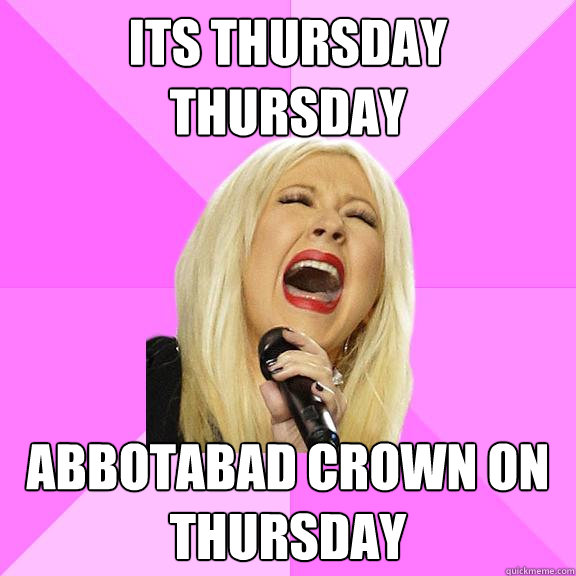 Its thursday thursday abbotabad crown on thursday  Wrong Lyrics Christina