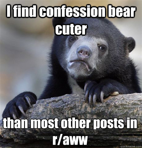 I find confession bear cuter than most other posts in r/aww - I find confession bear cuter than most other posts in r/aww  Confession Bear