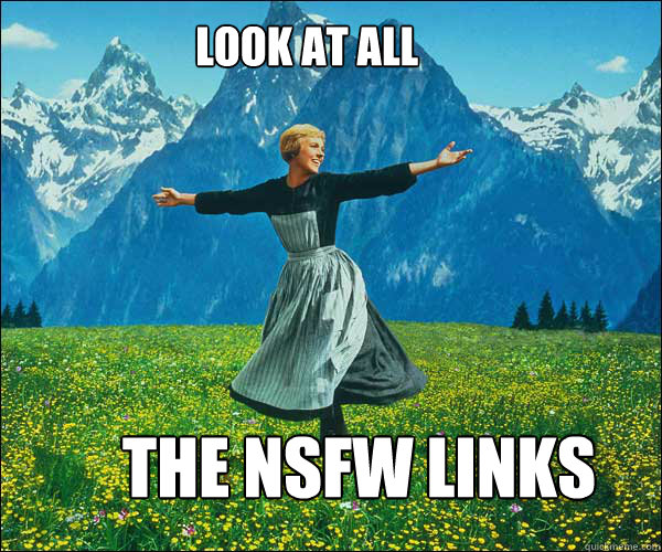 Look at all the nsfw links i'm dying to click but can't  soundomusic