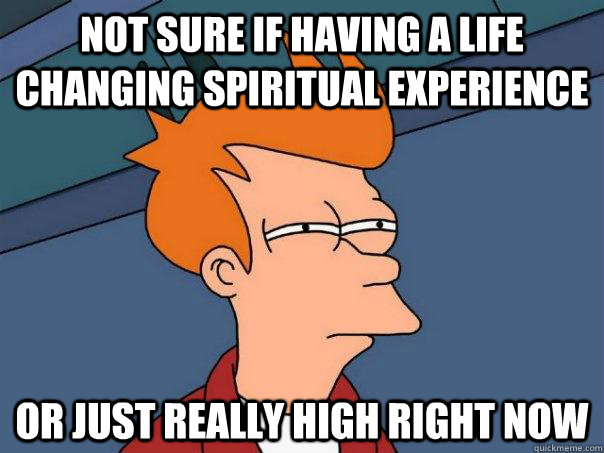 not sure if having a life changing spiritual experience or just really high right now  Futurama Fry