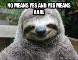 No Means Yes and yes means anal   - No Means Yes and yes means anal    Happy Sloth