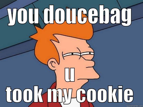 YOU DOUCEBAG U TOOK MY COOKIE Futurama Fry