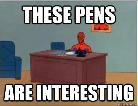 These pens are interesting  Spiderman Desk