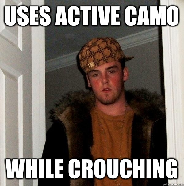 uses active camo while crouching  Scumbag Steve