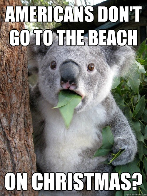 americans don't go to the beach on christmas?  Surprised Koala