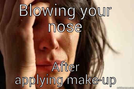 BLOWING YOUR NOSE AFTER APPLYING MAKE-UP First World Problems