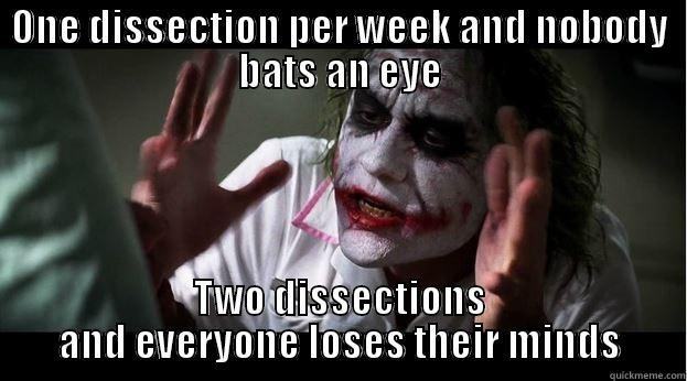 ONE DISSECTION PER WEEK AND NOBODY BATS AN EYE TWO DISSECTIONS AND EVERYONE LOSES THEIR MINDS Joker Mind Loss