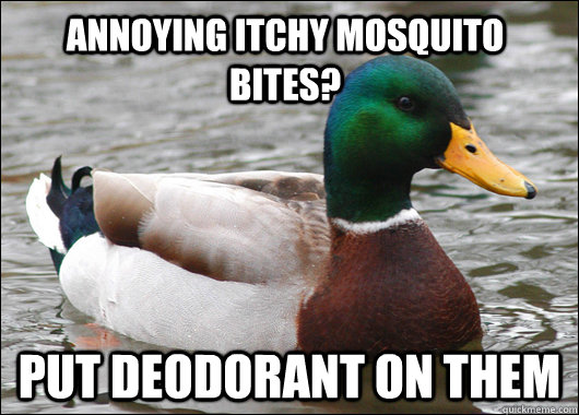 annoying itchy mosquito bites? put deodorant on them  Actual Advice Mallard