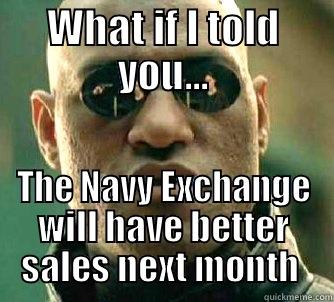 WHAT IF I TOLD YOU... THE NAVY EXCHANGE WILL HAVE BETTER SALES NEXT MONTH  Matrix Morpheus