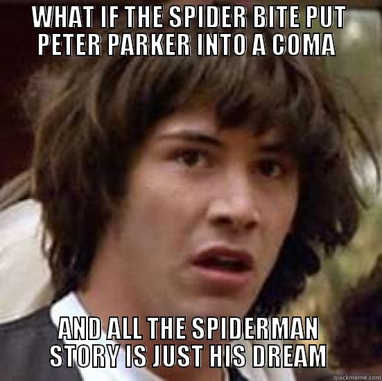 WHAT IF THE SPIDER BITE PUT PETER PARKER INTO A COMA  AND ALL THE SPIDERMAN STORY IS JUST HIS DREAM conspiracy keanu