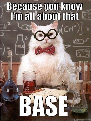 BECAUSE YOU KNOW I'M ALL ABOUT THAT BASE Chemistry Cat