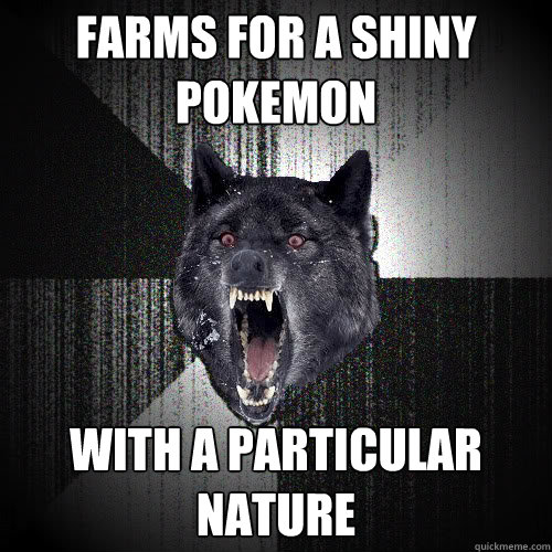 farms for a shiny pokemon with a particular nature  