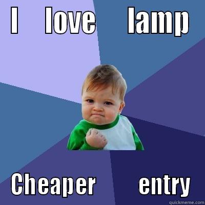 I     LOVE      LAMP CHEAPER          ENTRY Success Kid
