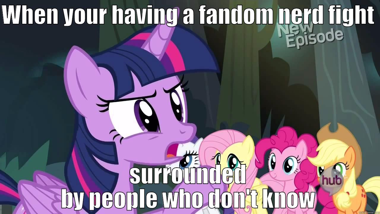 WHEN YOUR HAVING A FANDOM NERD FIGHT  SURROUNDED BY PEOPLE WHO DON'T KNOW Misc