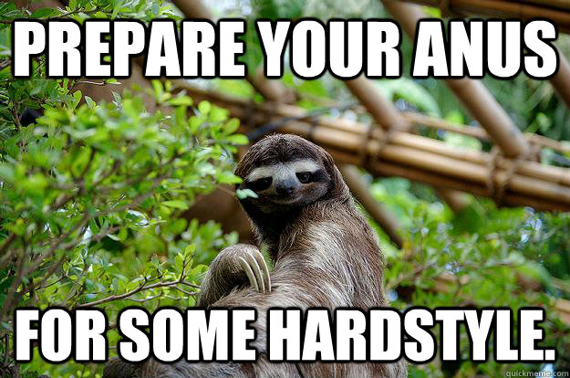 Prepare your anus For some hardstyle. - Prepare your anus For some hardstyle.  Fabulous Sloth