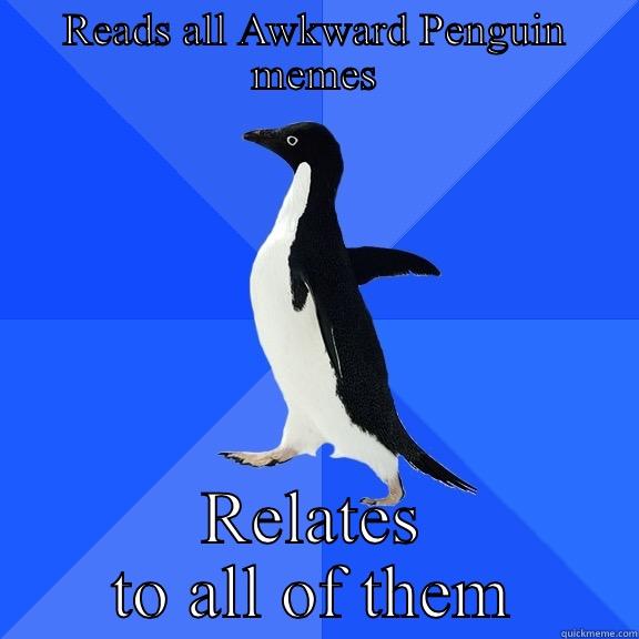READS ALL AWKWARD PENGUIN MEMES RELATES TO ALL OF THEM Socially Awkward Penguin