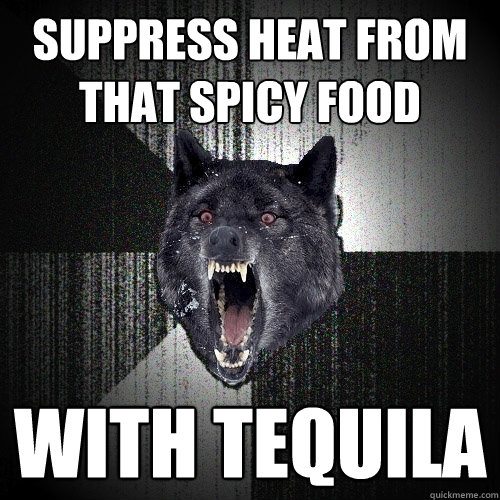 Suppress Heat From That Spicy Food  With Tequila  Insanity Wolf